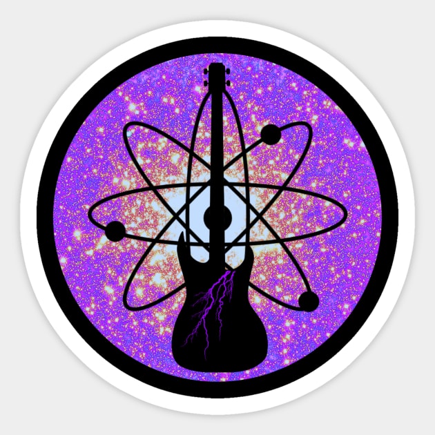 Atomic Electric Bass Guitar Sticker by Celtic Morrigan